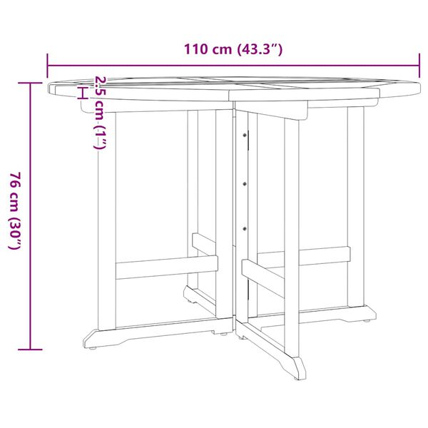 vidaXL 5 Piece Folding Outdoor Dining Set Solid Wood Teak