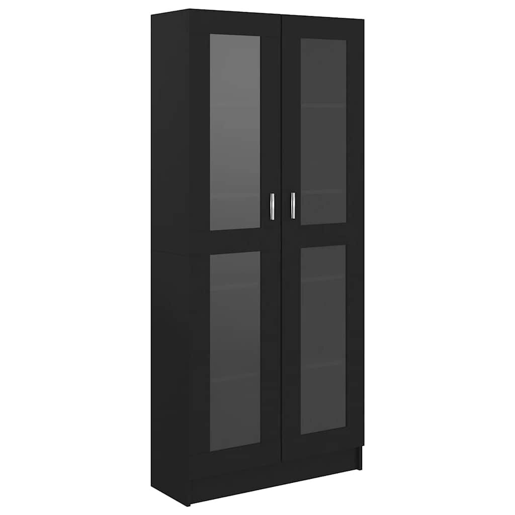 vidaXL Vitrine Cabinet Black 82.5x30.5x185 cm Engineered Wood, black vidaXL Vitrine Cabinet Black 82.5x30.5x185 cm Engineered Wood