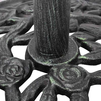 vidaXL Umbrella Base Cast Iron 12 kg 48 cm, black and green vidaXL Umbrella Base Cast Iron 12 kg 48 cm
