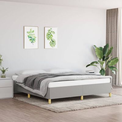 vidaXL Bed Frame without Mattress Light Grey 180x200 cm Super King Fabric