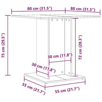 vidaXL Dining Table Sonoma Oak 80x80x75 cm Engineered Wood, sonoma oak vidaXL Dining Table Sonoma Oak 80x80x75 cm Engineered Wood