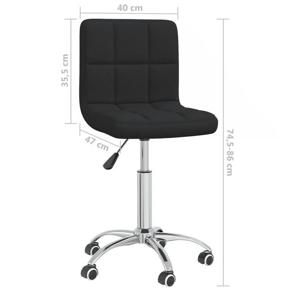 vidaXL Swivel Dining Chair Black Fabric