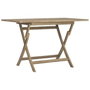 vidaXL Folding Garden Table Grey 120x70x75 cm Solid Wood Teak