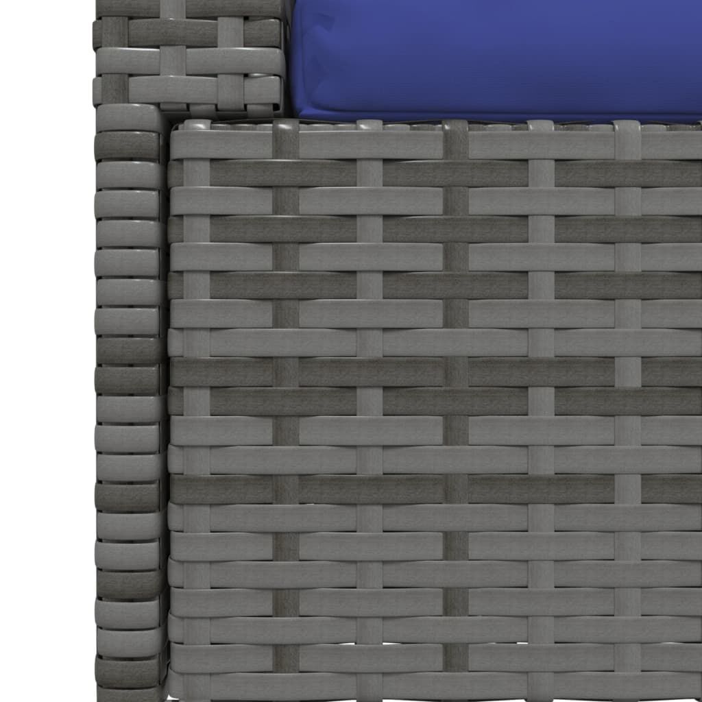 vidaXL 2-Seater Sofa with Cushions Grey Poly Rattan