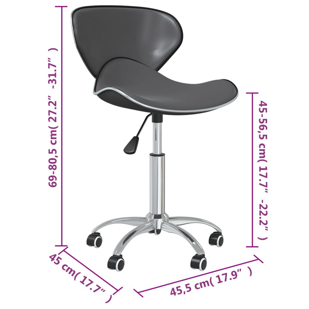 vidaXL Swivel Dining Chairs 4 pcs Grey Faux Leather
