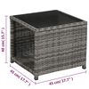 vidaXL 3 Piece Bistro Set with Cushions Poly Rattan Grey