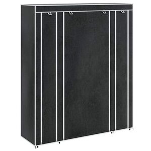 vidaXL Fabric Wardrobe with Compartments and Rods 45x150x176 cm Black