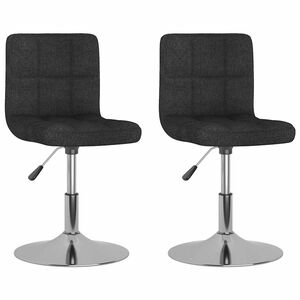 vidaXL Swivel Dining Chairs 2 pcs Black Fabric