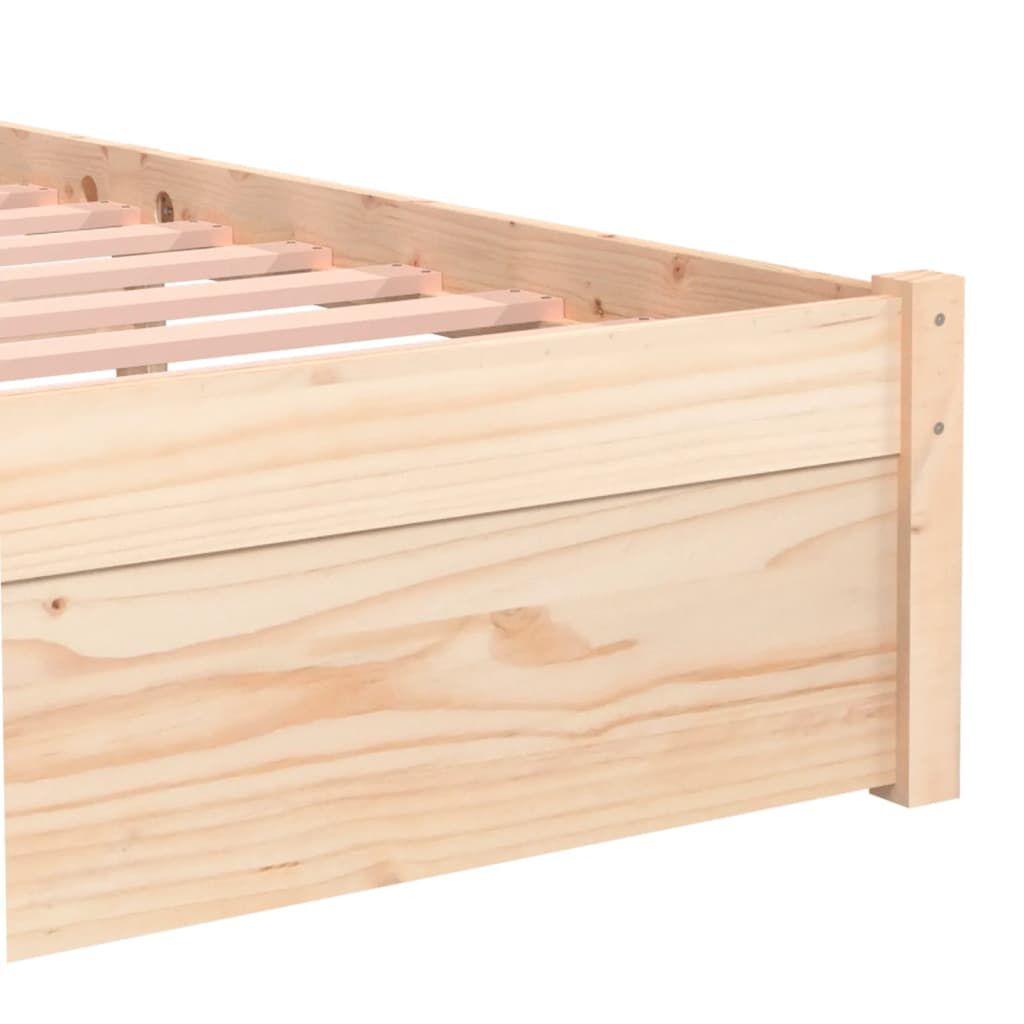 vidaXL Bed Frame without Mattress Solid Wood 75x190 cm Small Single Small Single