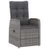 vidaXL 11 Piece Outdoor Dining Set with Cushions Poly Rattan Grey