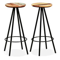 vidaXL Bar Stools 2 pcs Solid Reclaimed Wood,  vidaXL Bar Stools 2 pcs Solid Reclaimed Wood