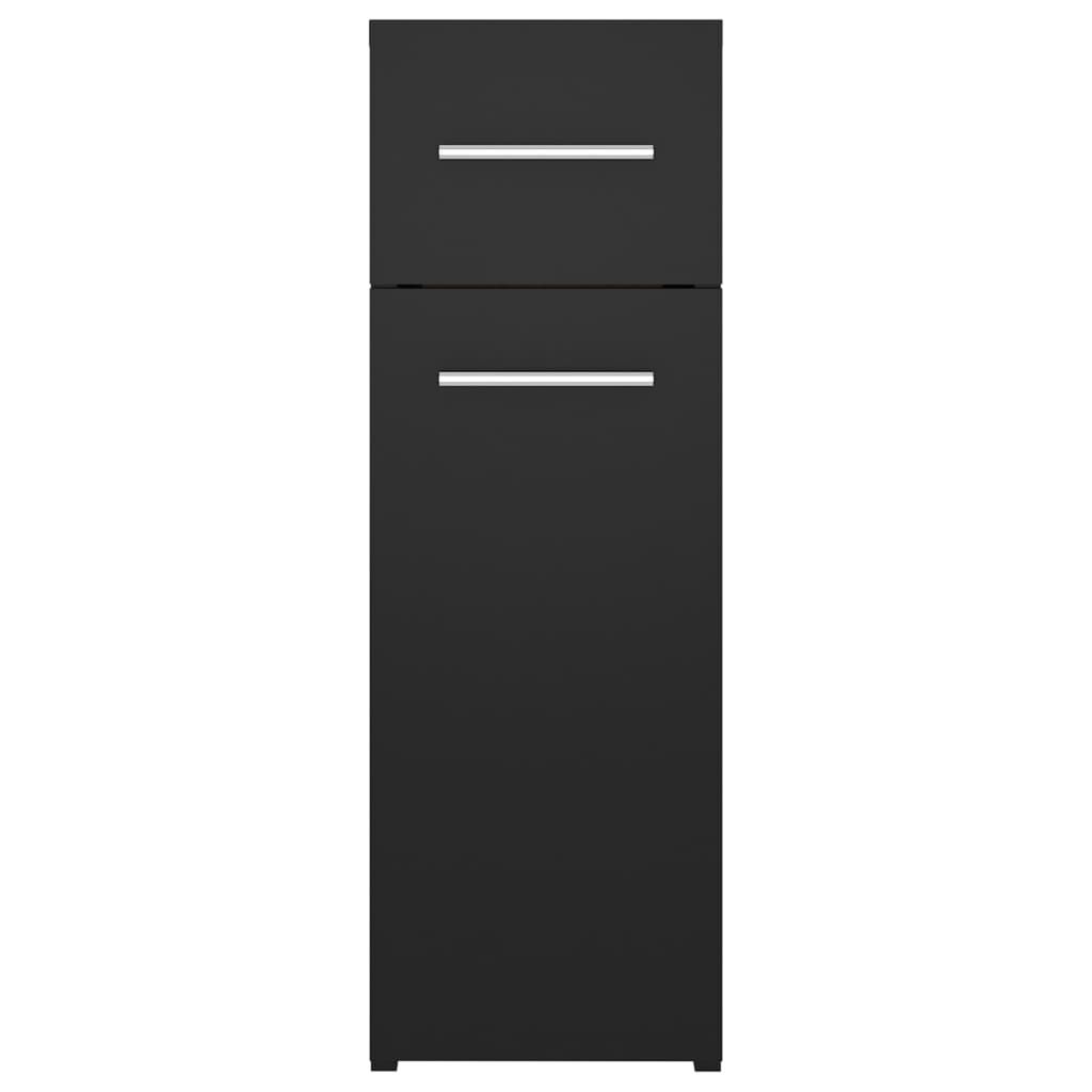 vidaXL Apothecary Cabinet Black 20x45.5x60 cm Engineered Wood