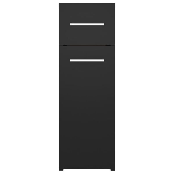 vidaXL Apothecary Cabinet Black 20x45.5x60 cm Engineered Wood