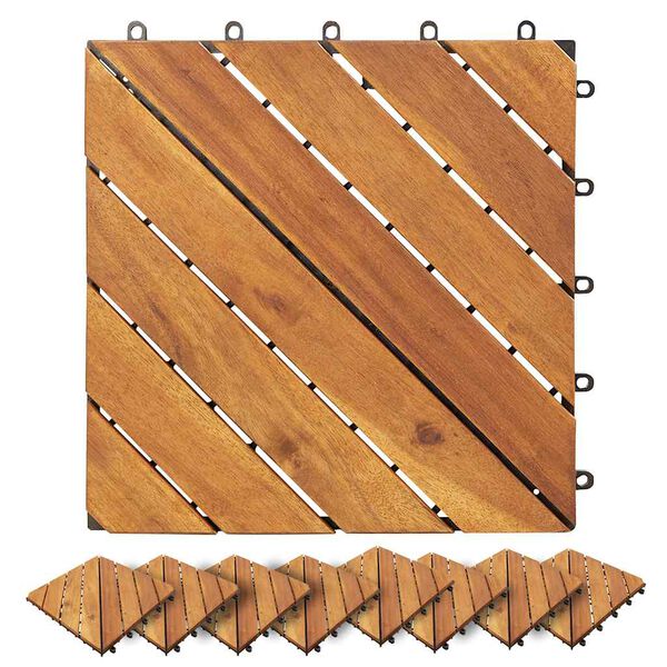vidaXL Decking Tiles 20 pcs Brown 30x30 cm Solid Wood Acacia