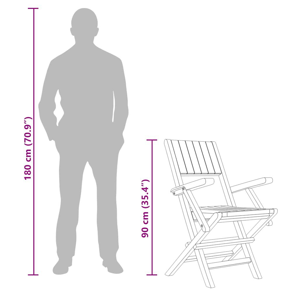 vidaXL Folding Garden Chairs 4 pcs 55x61x90 cm Solid Wood Teak,  vidaXL Folding Garden Chairs 4 pcs 55x61x90 cm Solid Wood Teak