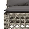 vidaXL Garden Sofa Armless with Cushions Grey Poly Rattan