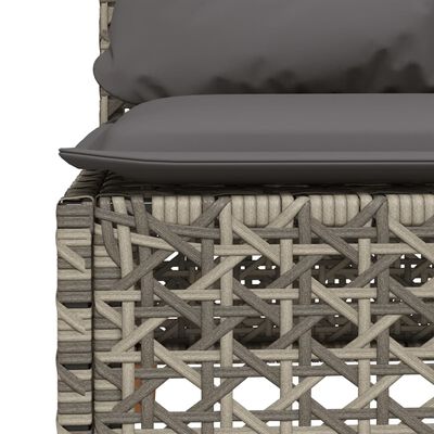 vidaXL Garden Sofa Armless with Cushions Grey Poly Rattan, grey vidaXL Garden Sofa Armless with Cushions Grey Poly Rattan