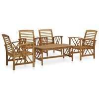 vidaXL 5 Piece Garden Lounge Set Solid Acacia Wood, brown vidaXL 5 Piece Garden Lounge Set Solid Acacia Wood