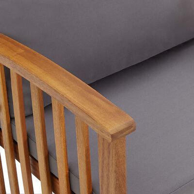 vidaXL Garden Bench with Cushions 119 cm Solid Acacia Wood,  vidaXL Garden Bench with Cushions 119 cm Solid Acacia Wood