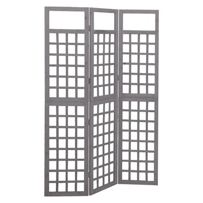 vidaXL 3-Panel Room Divider/Trellis Solid Fir Wood Grey 121x180 cm, grey vidaXL 3-Panel Room Divider/Trellis Solid Fir Wood Grey 121x180 cm