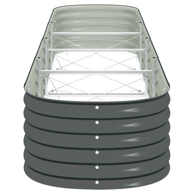 vidaXL Garden Raised Bed 400x80x44 cm Galvanised Steel Grey, grey vidaXL Garden Raised Bed 400x80x44 cm Galvanised Steel Grey