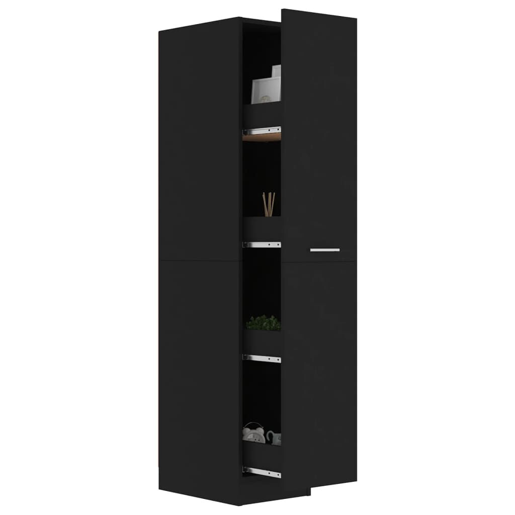 vidaXL Apothecary Cabinet Black 30x42.5x150 cm Engineered Wood