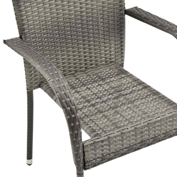vidaXL Stackable Outdoor Chairs 4 pcs Grey Poly Rattan
