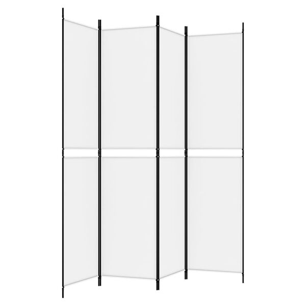 vidaXL 4-Panel Room Divider White 200x220 cm Fabric