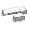 vidaXL 8 Piece Garden Lounge Set with Cushions Brown Poly Rattan