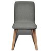 Oak Indoor Fabric Dining Chair Set 2 pcs Dark Grey