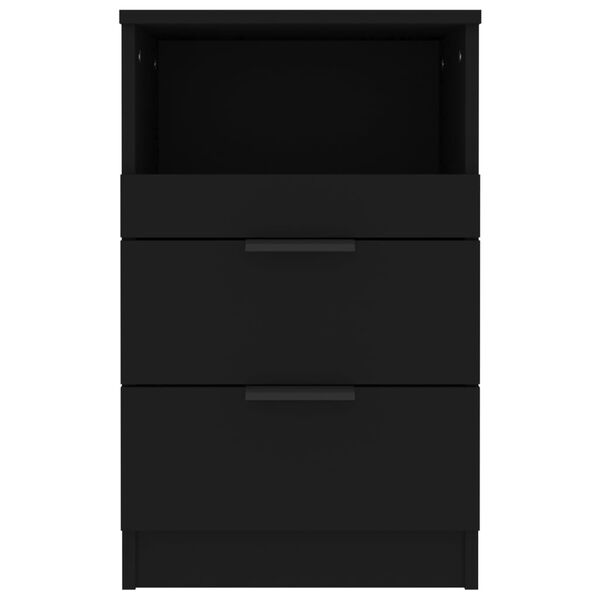 vidaXL Bedside Cabinet Black Engineered Wood