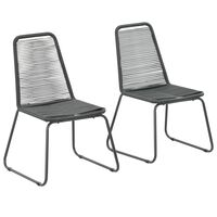 vidaXL Outdoor Chairs 2 pcs Poly Rattan Black,  vidaXL Outdoor Chairs 2 pcs Poly Rattan Black
