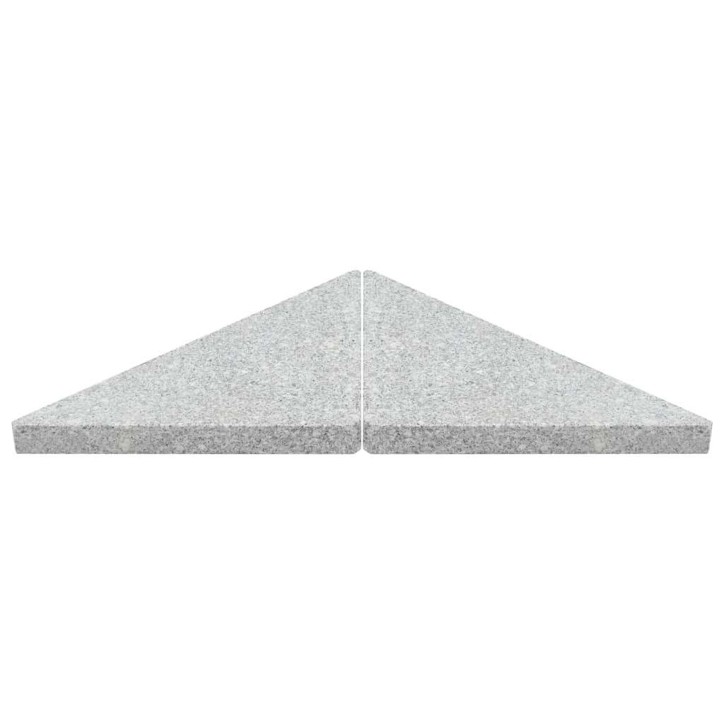 vidaXL Umbrella Weight Plates 4 pcs Grey Granite Triangular 60 kg