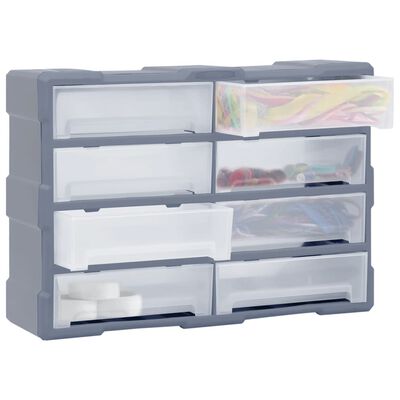 vidaXL Multi-drawer Organiser with 8 Big Drawers 52x16x37 cm, grey vidaXL Multi-drawer Organiser with 8 Big Drawers 52x16x37 cm