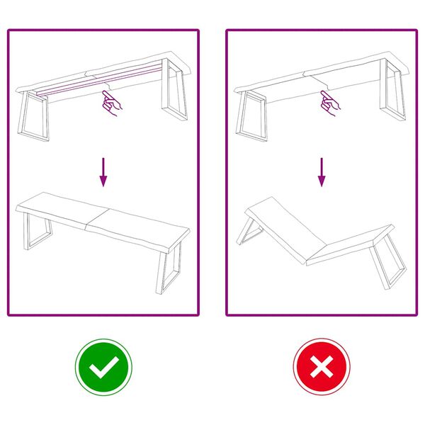 vidaXL Table Top Light Brown 140x40x(2-4)cm Treated Solid Wood Live Edge