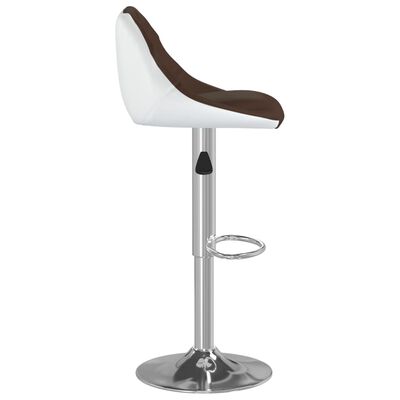 vidaXL Bar Stools 2 pcs Brown and White Faux Leather, brown and white vidaXL Bar Stools 2 pcs Brown and White Faux Leather