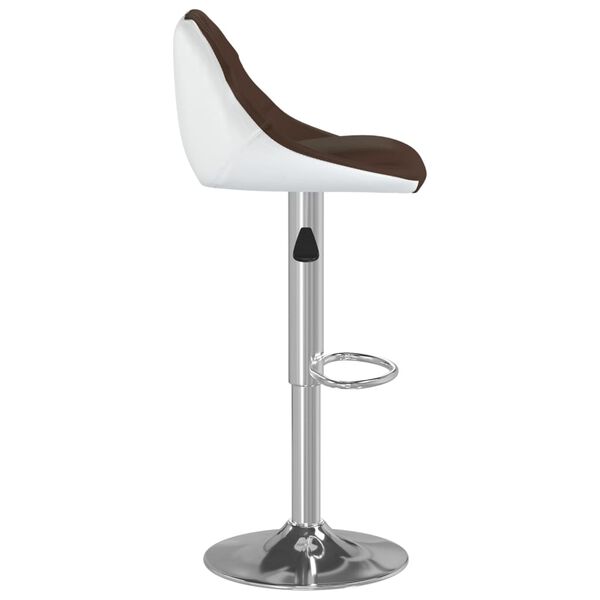 vidaXL Bar Stools 2 pcs Brown and White Faux Leather