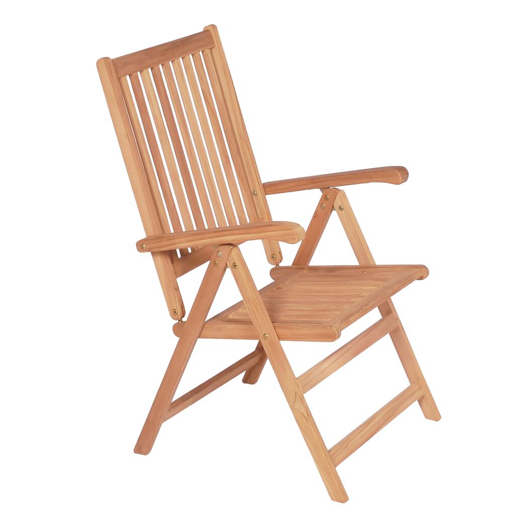 vidaXL Reclining Garden Chairs 4 pcs Solid Teak Wood