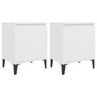 vidaXL Bed Cabinets with Metal Legs White 40x30x50 cm, white vidaXL Bed Cabinets with Metal Legs White 40x30x50 cm