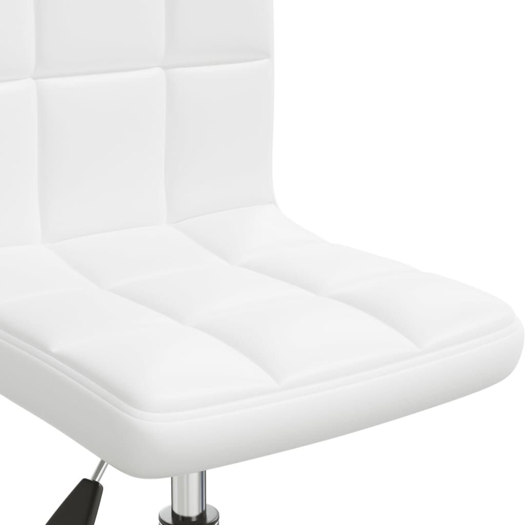 vidaXL Swivel Office Chair White Faux Leather