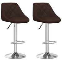 vidaXL Bar Stools 2 pcs Brown Faux Leather, brown vidaXL Bar Stools 2 pcs Brown Faux Leather