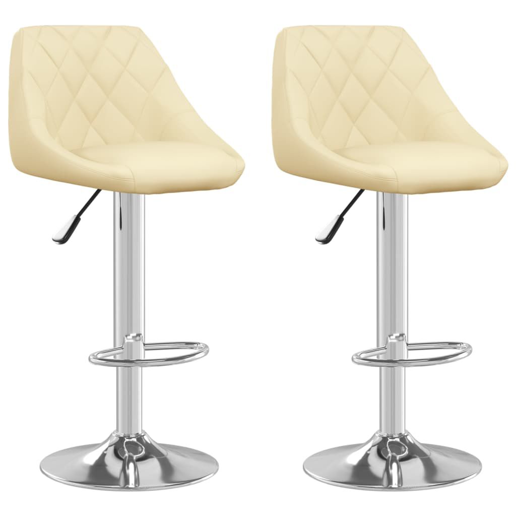 vidaXL Bar Stools 2 pcs Cream Faux Leather