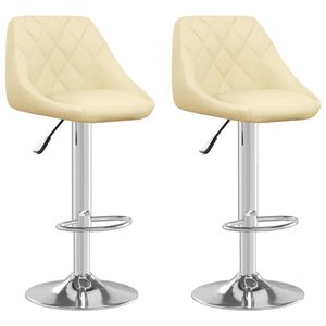 vidaXL Bar Stools 2 pcs Cream Faux Leather