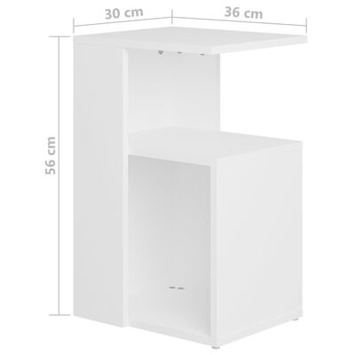 vidaXL Side Table White 36x30x56 cm Engineered Wood, white vidaXL Side Table White 36x30x56 cm Engineered Wood