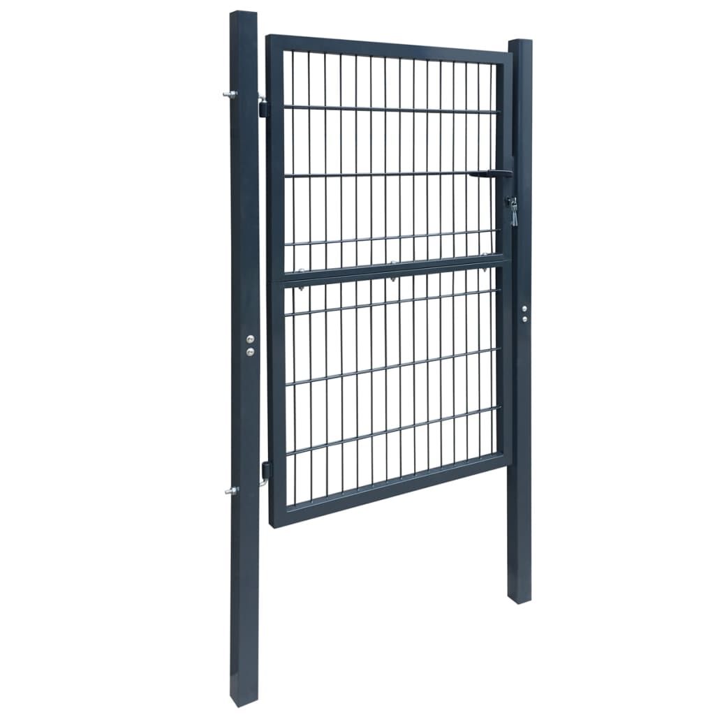 vidaXL 2D Fence Gate (Single) Anthracite Grey 106 x 170 cm