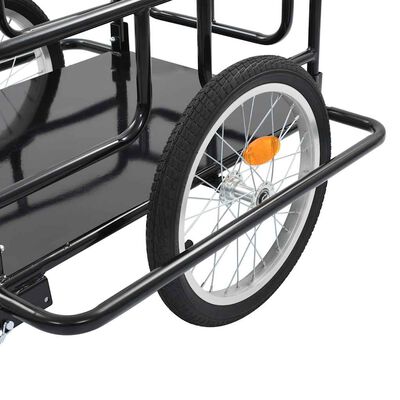vidaXL Bike Trailer 130x73x48.5 cm Steel Black,  vidaXL Bike Trailer 130x73x48.5 cm Steel Black