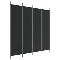 vidaXL 4-Panel Room Divider Black 200x200 cm Fabric