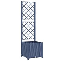 vidaXL Garden Planter with Trellis Blue Grey 40x40x136 cm PP, blue grey vidaXL Garden Planter with Trellis Blue Grey 40x40x136 cm PP