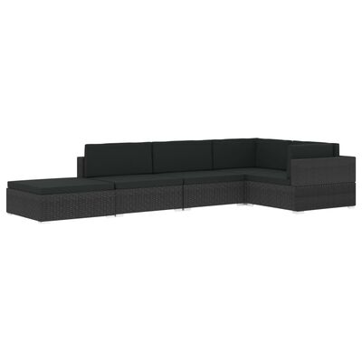 vidaXL Sectional Middle Seat 1 pc with Cushions Poly Rattan Grey