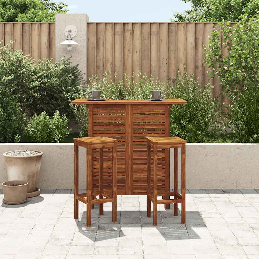 vidaXL 3 Piece Garden Bar Set Solid Wood Acacia